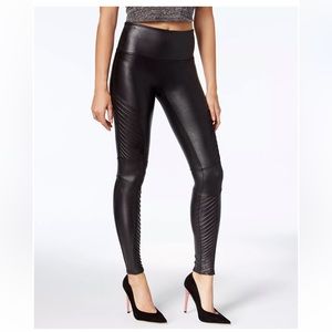 SPANX Faux Leather Moto Leggings Size S